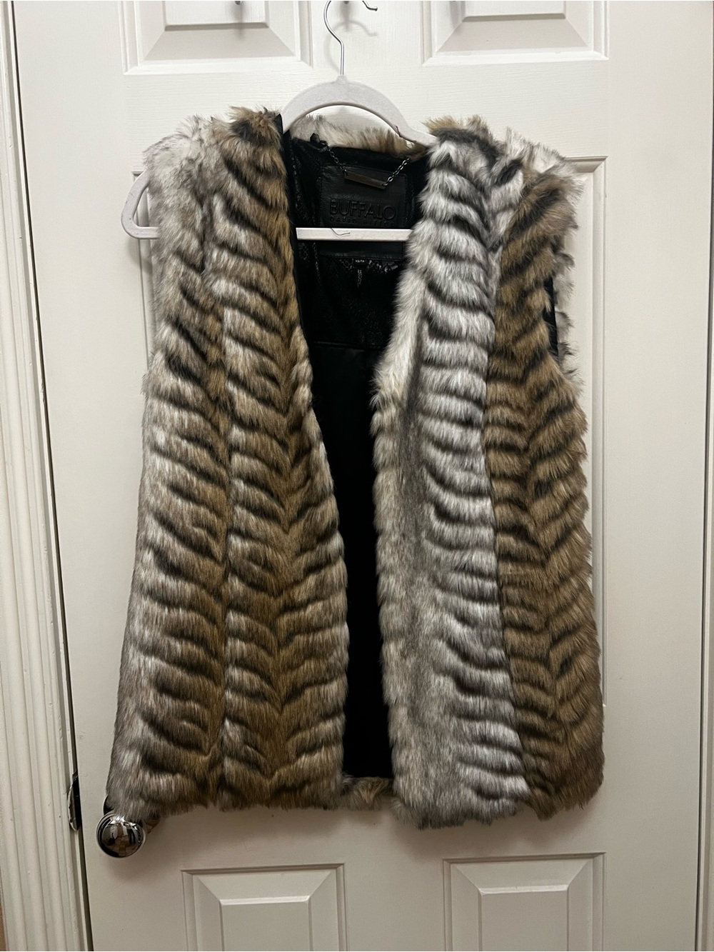 Buffalo David Bitton Faux Fur Vest in Brown and Gray